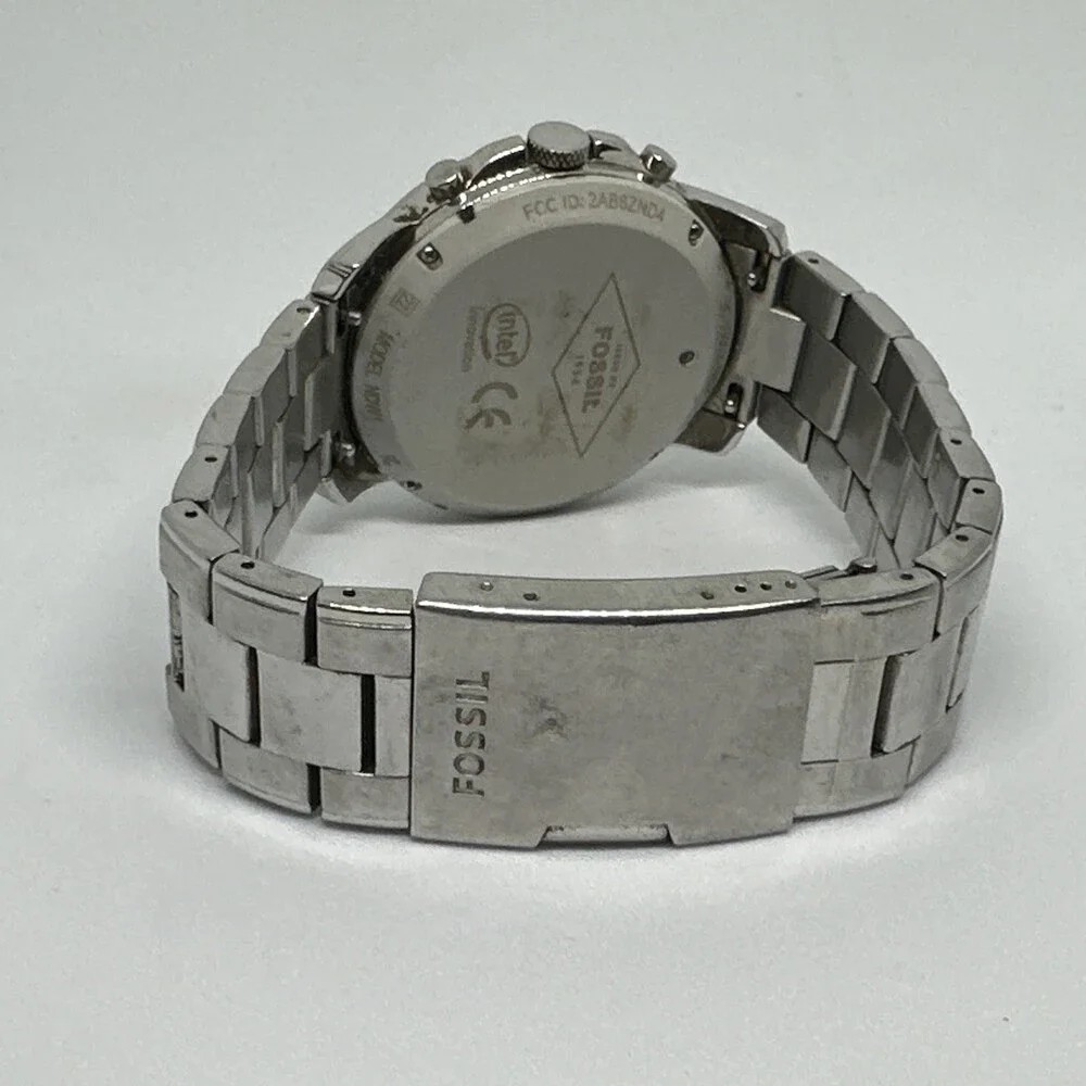 Fossil NDW1 Men's Silver Stainless Steel Analog Dial Quartz Wrist Watch HME514